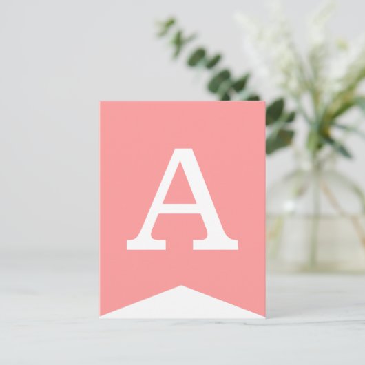 Roze en wittefeestvlag - donkerbroekbanner briefkaart (Staand voorkant)