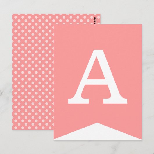 Roze en wittefeestvlag - donkerbroekbanner briefkaart (Voorkant / Achterkant)