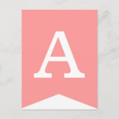 Roze en wittefeestvlag - donkerbroekbanner briefkaart (Voorkant)