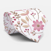 Roze en zacht beige pony's bloesem Stropdas (Opgerold)