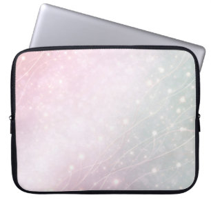 Roze en zachte mintgroene patronen AI-kunst Laptop Sleeve