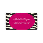 Roze en Zebra Stripes Custom Label (Voorkant)