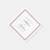 Roze en zeegrens klassieke traditionele bruiloft servet (Hoek)