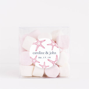 Roze en zeemacht Aangepaste bruiloft Ronde Sticker