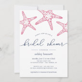 Roze en zeemacht — Bridal Shower Invitation Kaart (Voorkant)