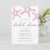Roze en zeemacht — Bridal Shower Invitation Kaart (Staand voorkant)