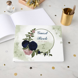 roze en zeemijlbloemen groen gastenboek