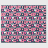 Roze en zeemlephant Love Wrapping Paper Cadeaupapier (Vlak)