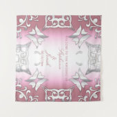 Roze en zilver antieke elegante trouw  wandkleed (Voorkant (horizontaal))