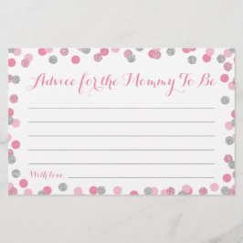 Roze en Zilver Baby shower Advies voor Kaarten van