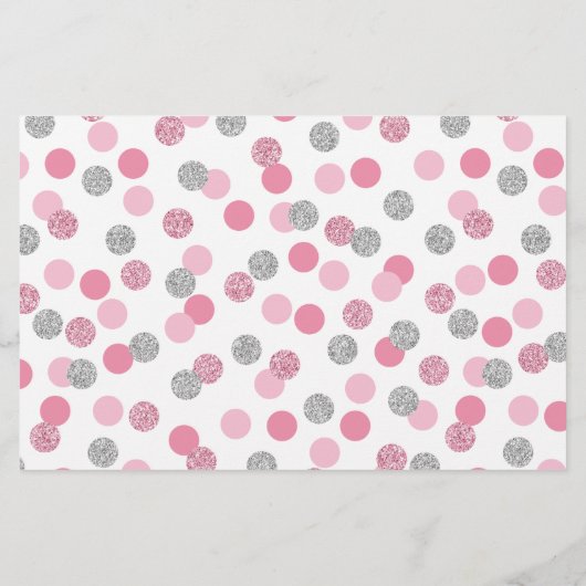 Roze en Zilver Baby shower Advies voor Kaarten van (Achterkant)