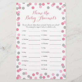 Roze en zilver Baby shower Baby naam