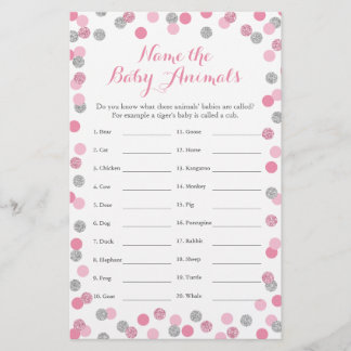 Roze en zilver Baby shower Baby naam
