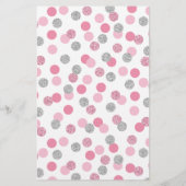 Roze en zilver Baby shower Baby naam (Achterkant)