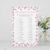 Roze en zilver Baby shower Dierenspel (Staand voorkant)