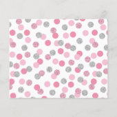 Roze en Zilver Baby shower Naam Suggestie Kaarten (Achterkant)