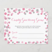 Roze en zilver baby shower snoepgoed raadsel spel (Voorkant / Achterkant)
