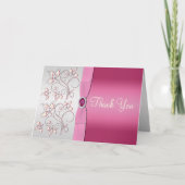 Roze en Zilver Bedankkaart (Voorkant)