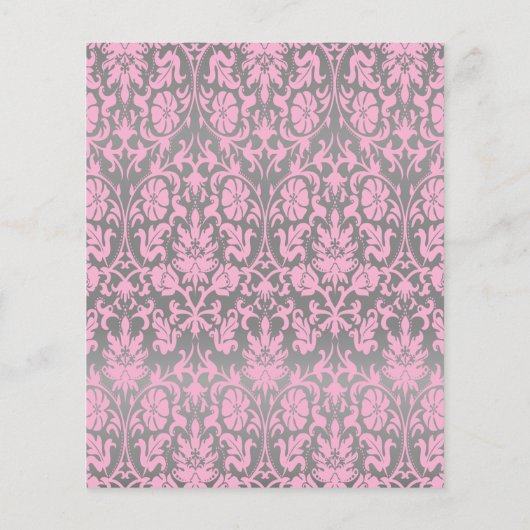 Roze en zilver Damask Teddy Bears - Snoep Game Flyer (Achterkant)