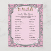 Roze en zilver Damask Teddy Bears - Snoep Game Flyer (Voorkant)