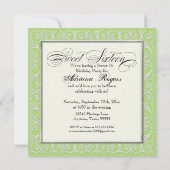 Roze en zilver, diamanten en kant, zoete zestien 1 kaart (Achterkant)