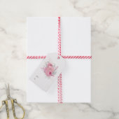 Roze en zilver Floral Cadeaulabel (Met Touw)