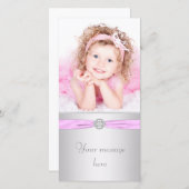 Roze en Zilver Foto Bedankt (Voorkant / Achterkant)