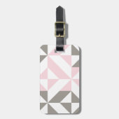 Roze en zilver Geometric ZigZag Bagagelabel (Voorkant verticaal)
