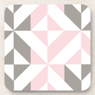 Roze en zilver Geometric ZigZag Bier Onderzetter