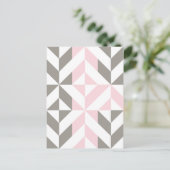 Roze en zilver Geometric ZigZag Briefkaart (Staand voorkant)