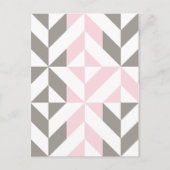 Roze en zilver Geometric ZigZag Briefkaart (Voorkant)