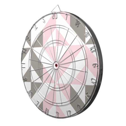 Roze en zilver Geometric ZigZag Dartbord (Voorkant Rechts)
