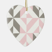 Roze en zilver Geometric ZigZag Keramisch Ornament (Rechts)