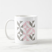 Roze en zilver Geometric ZigZag Koffiemok (Links)