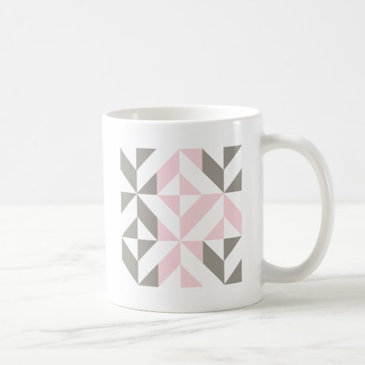 Roze en zilver Geometric ZigZag Koffiemok (Rechts)