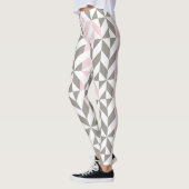 Roze en zilver Geometric ZigZag Leggings (Links)