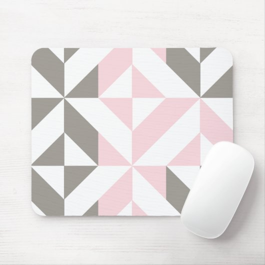 Roze en zilver Geometric ZigZag Muismat (Met muis)