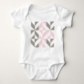 Roze en zilver Geometric ZigZag Romper (Voorkant)