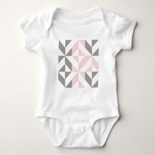Roze en zilver Geometric ZigZag Romper