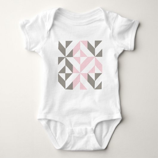 Roze en zilver Geometric ZigZag Romper (Voorkant)