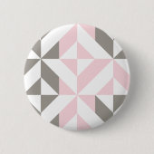 Roze en zilver Geometric ZigZag Ronde Button 5,7 Cm (Voorkant)
