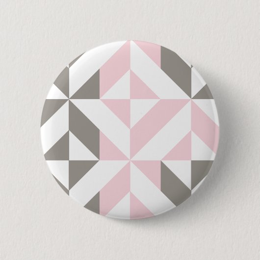Roze en zilver Geometric ZigZag Ronde Button 5,7 Cm (Voorkant)