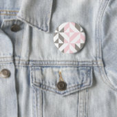 Roze en zilver Geometric ZigZag Ronde Button 5,7 Cm (In situ)
