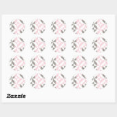 Roze en zilver Geometric ZigZag Ronde Sticker (Vel)