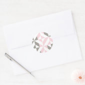 Roze en zilver Geometric ZigZag Ronde Sticker (Envelop)