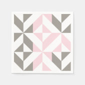 Roze en zilver Geometric ZigZag Servet (Voorkant)