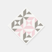 Roze en zilver Geometric ZigZag Servet (Hoek)