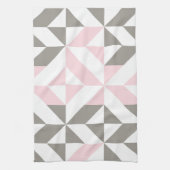 Roze en zilver Geometric ZigZag Theedoek (Verticaal)