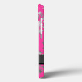 Roze en zilver gepersonaliseerd monogram Case-Mate iPhone case (Achterkant / Links)