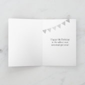 Roze en Zilver Glitter 6th Birthday Girl Kaart (Binnen)